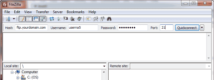 filezilla quickconnect filezilla quickconnect